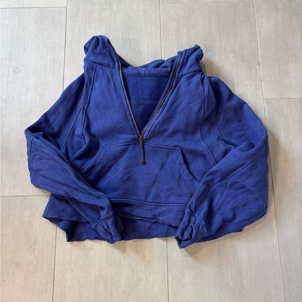 Lululemon Athletica scuba crop Blue Hoodie
